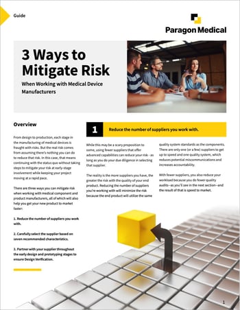 Guide: 3 Ways to Mitigate Risk When Working with Medical Device Manufacturers