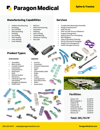 Spine & Trauma Manufacturing Flyer Spine & Trauma Manufacturing Flyer